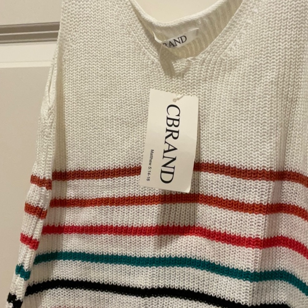 Stripped Sweater Tank Top - Picture 2 of 3